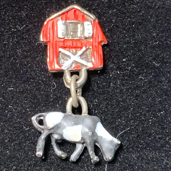 Vintage La Rage Barn & Cow Dangle Earrings - Picture 2 of 9